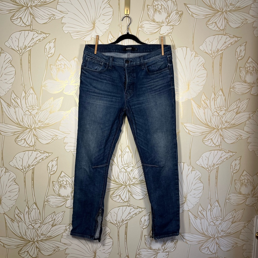 Hudson Jeans “Vaughn Moto Skinny” Button Fly Men’s Jeans - Size 36